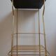 Glass and golden brass fifth wheel/end of sofa