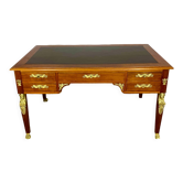 Empire style desk return from egypt double sided in mahogany and gilded bronzes year 1900