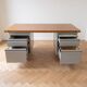 Vintage industrial desk in wood and grey metal