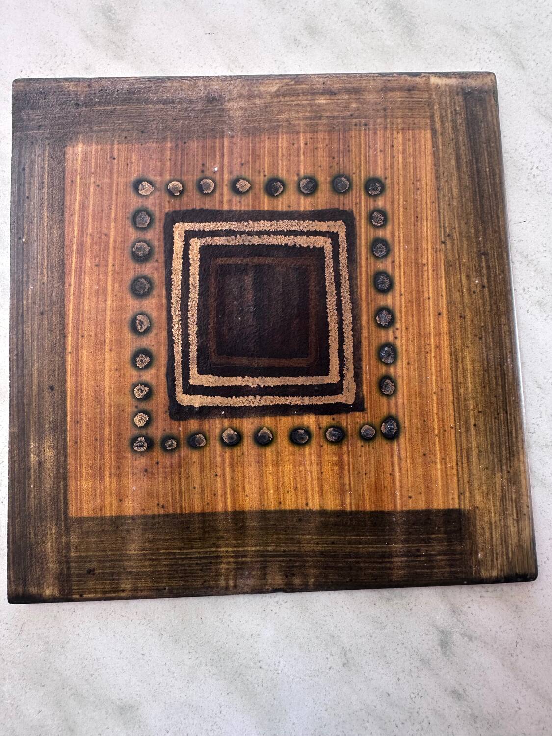 Set of 4 ceramic tiles by Georges Pelletier circa 1960