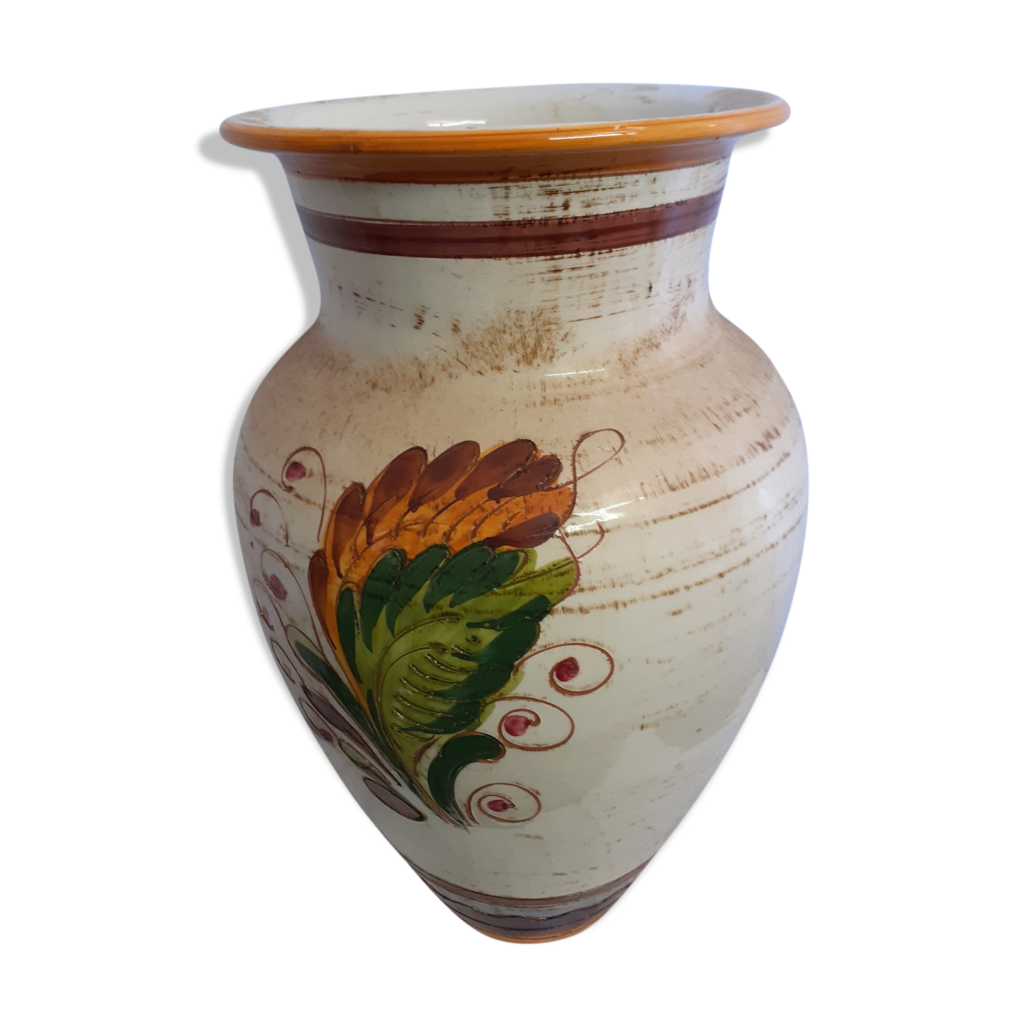 Large vase vallauris in faience