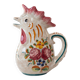 Pichet en faïence italienne en forme de coq, Deruta, vers 1960 (26 cm)