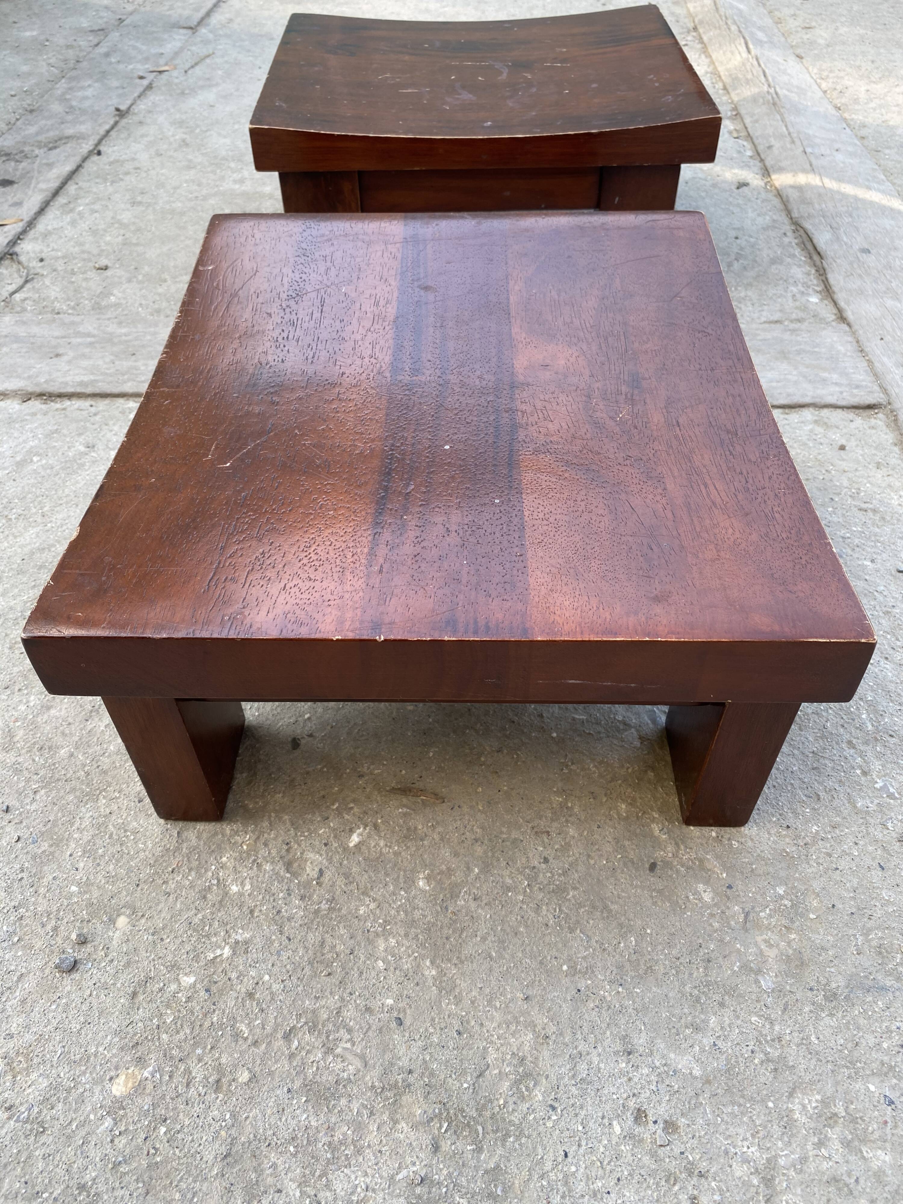 Pair of Asian bedsides