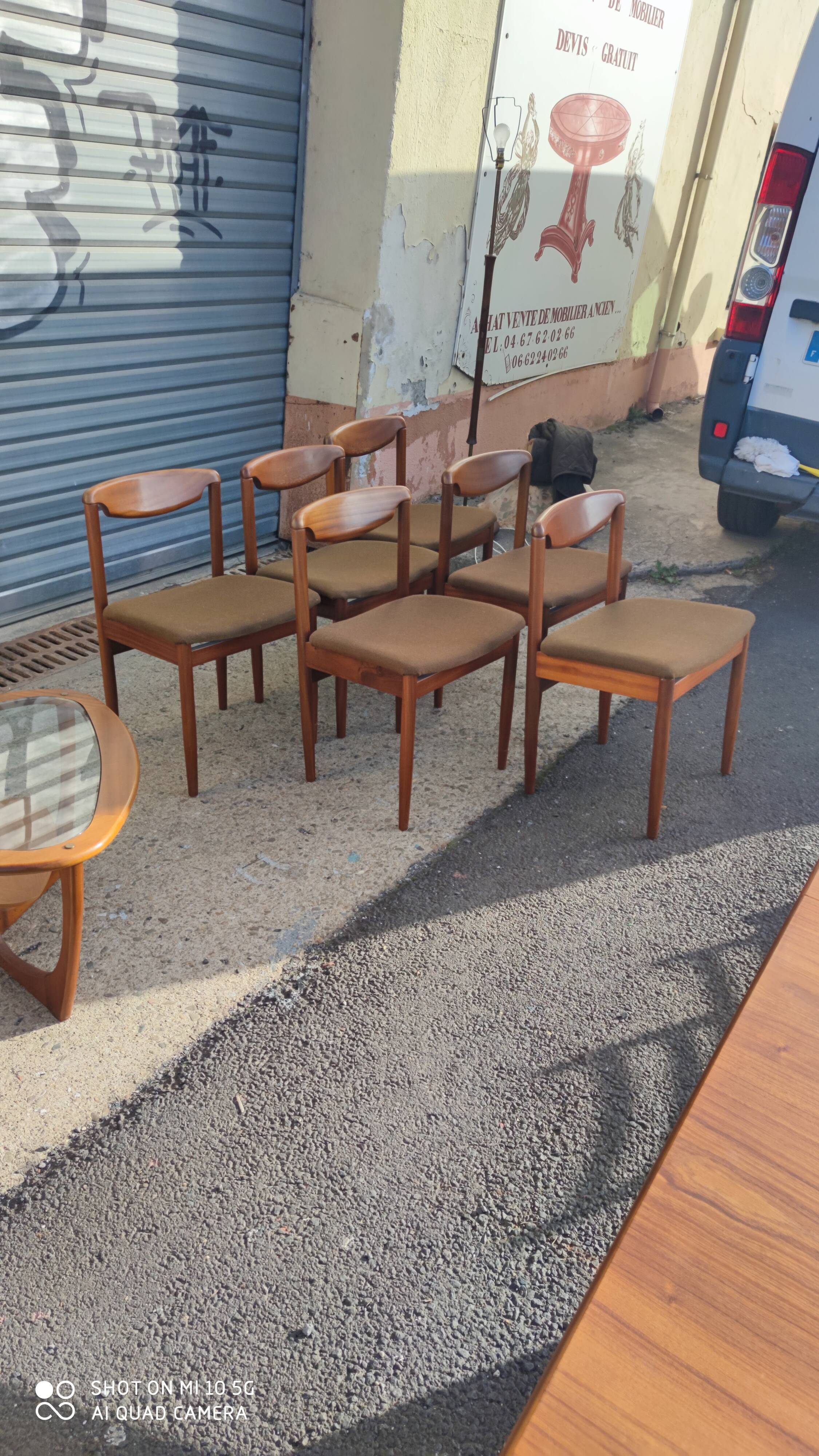 Set of 6 teak chairs circa 1960