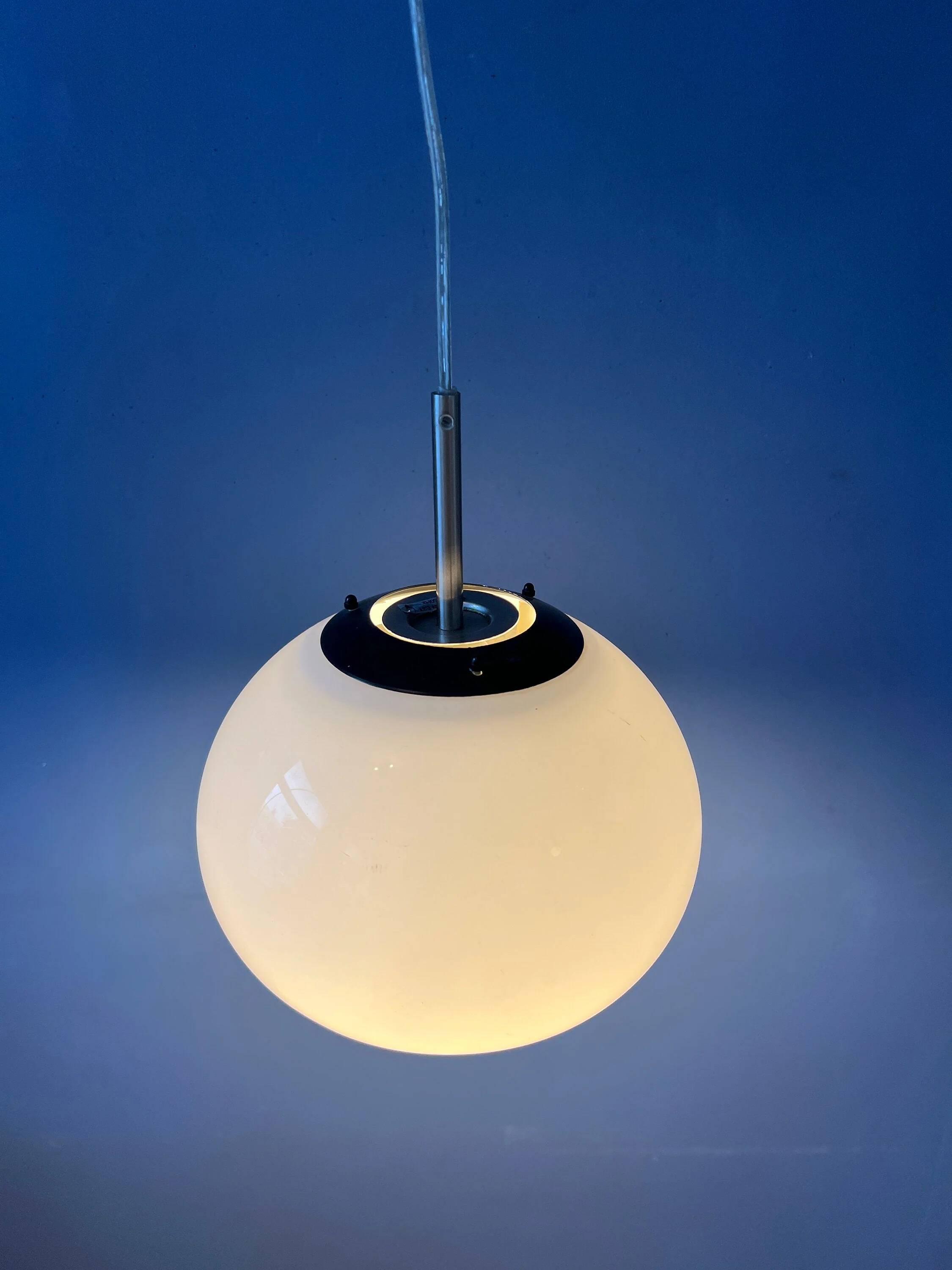 Small white Space Age mushroom pendant light
