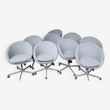 Suite of 9 rotating armchairs