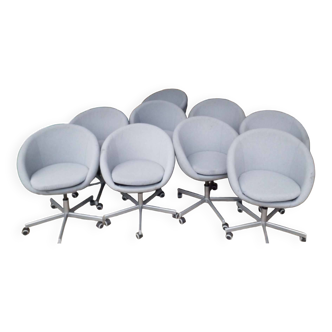 Suite of 9 rotating armchairs