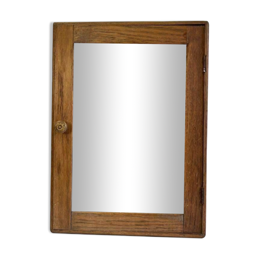 Armoire murale / armoire à pharmacie vintage en bois avec miroir Selency