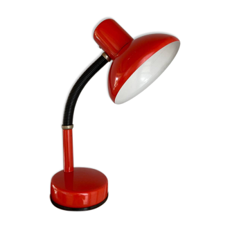 Lampe de bureau vintage en métal rouge