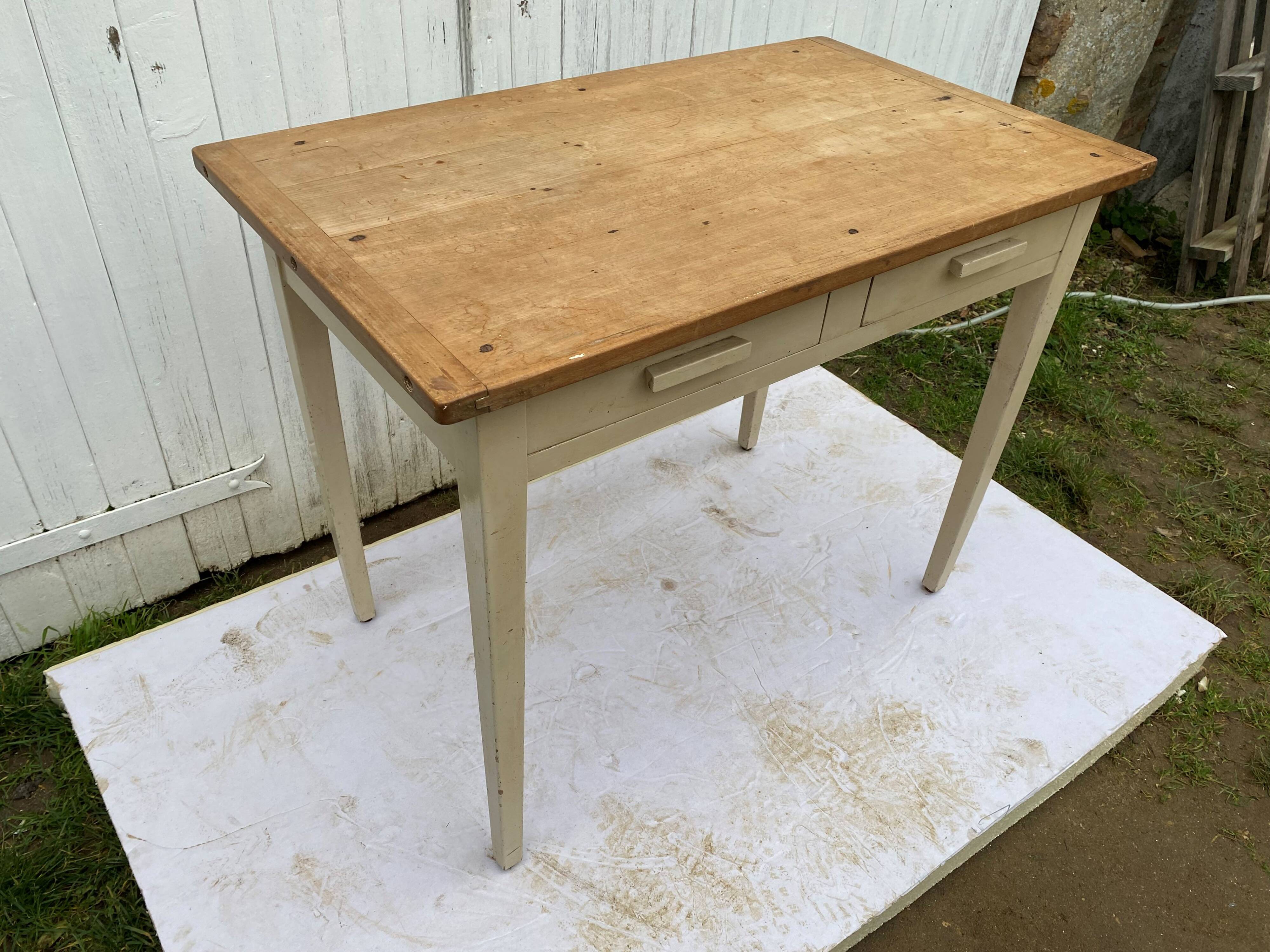 2 drawer solid wood desk 1950