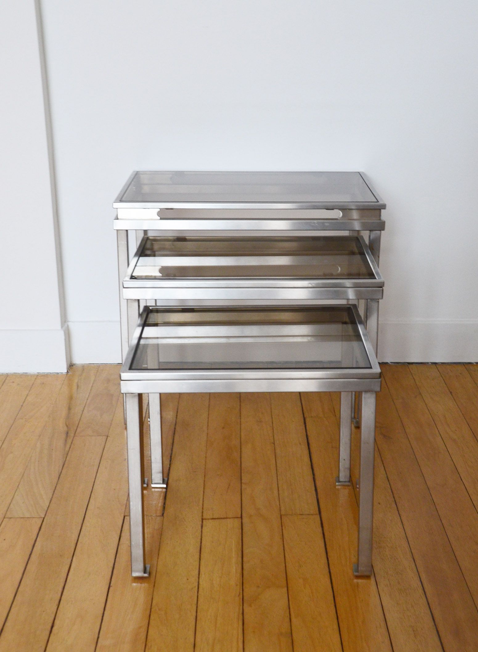 Lot 3 pull out tables by Maison Jansen by Guy Lefèvre 1970