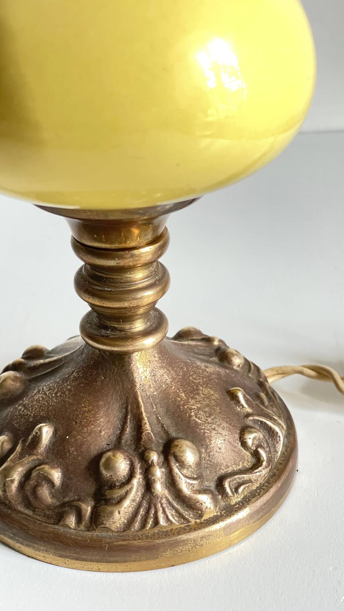 Old ceramic and bronze lamp