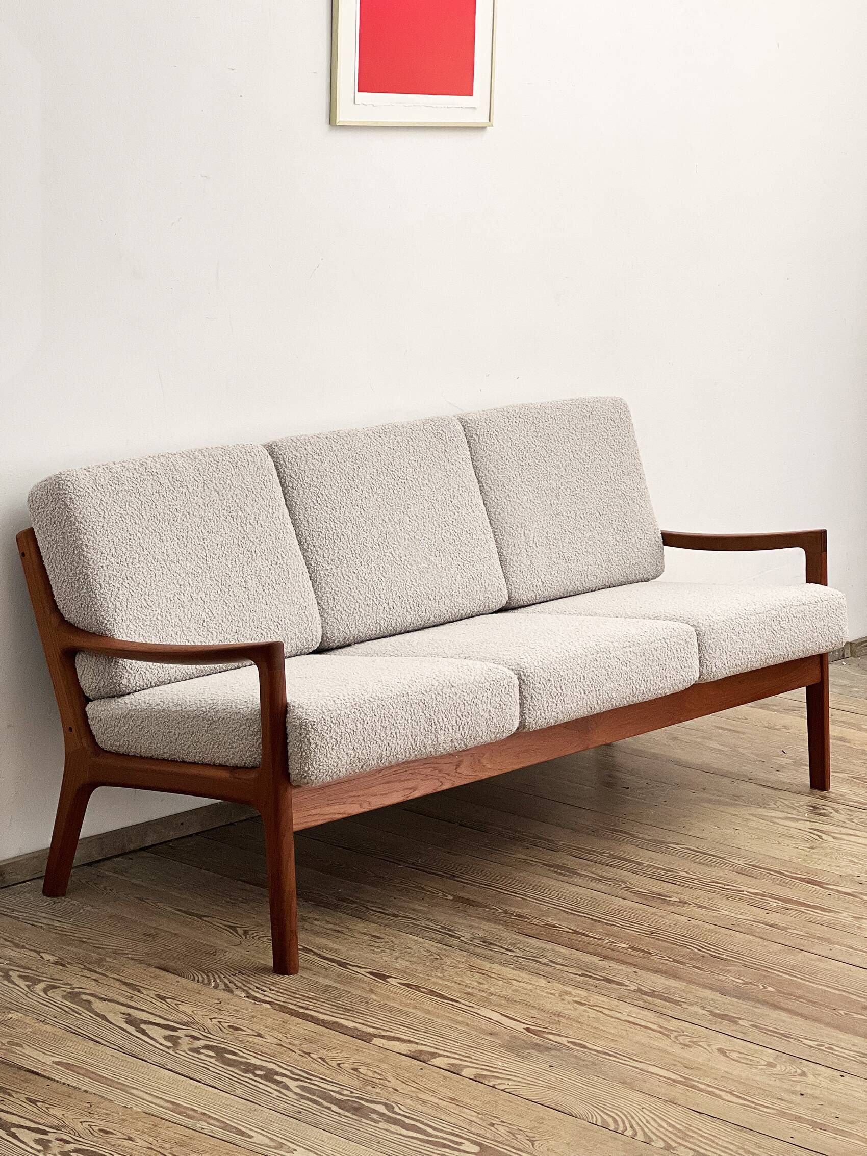 Mid Century Modern 3-Seat Sofa, Ole Wanscher for France & Son, Senator Teak, Danish Design Couch