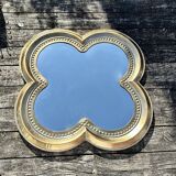 Clover mirror in patinated gold metal Diam 66 cm