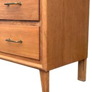 Vintage chest of drawers with compass feet, oak, original patina, 1950s