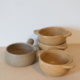 Set caquelon and 3 stoneware bowls