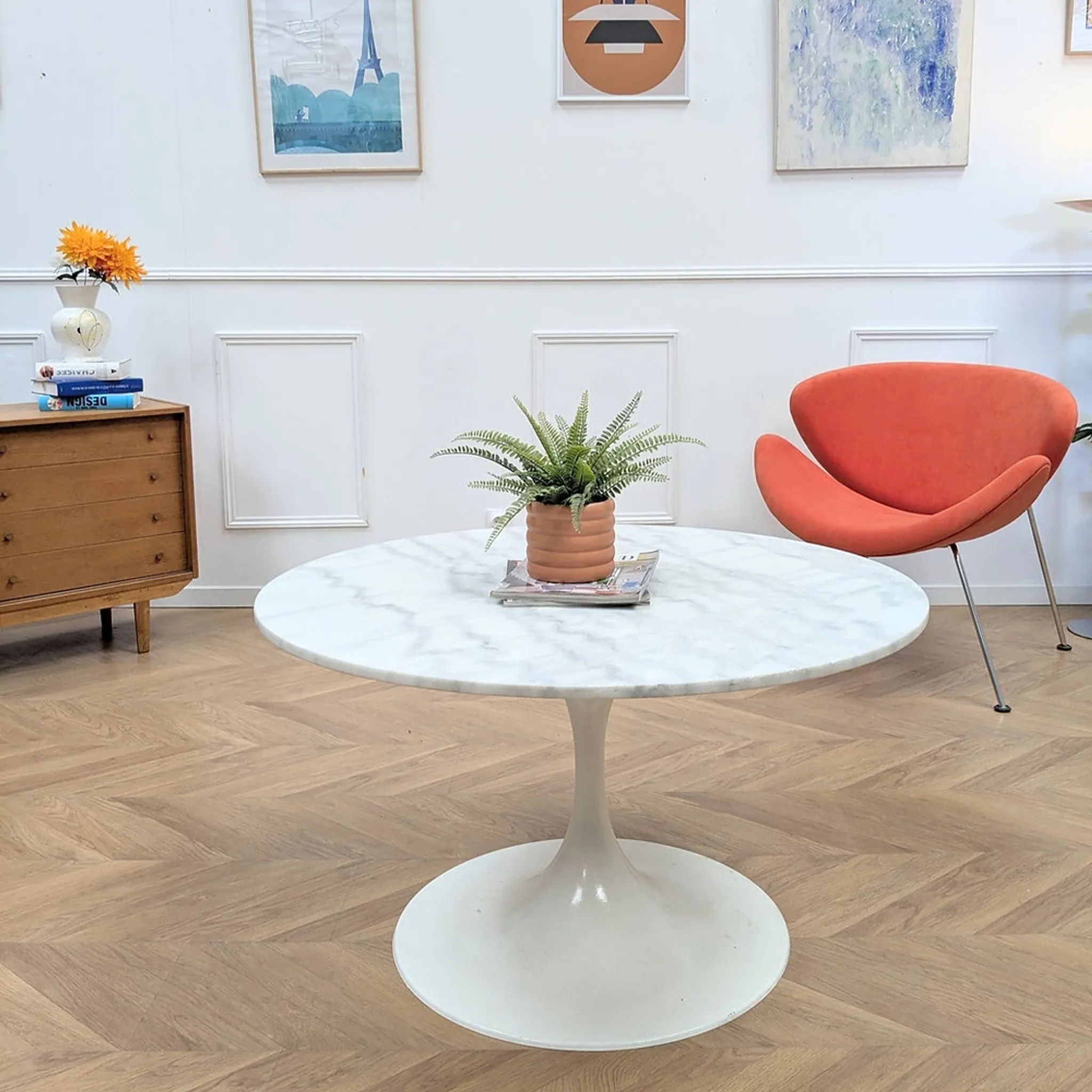 AKA Wattenheimer coffee table from the 1960s, marble and aluminium cast.