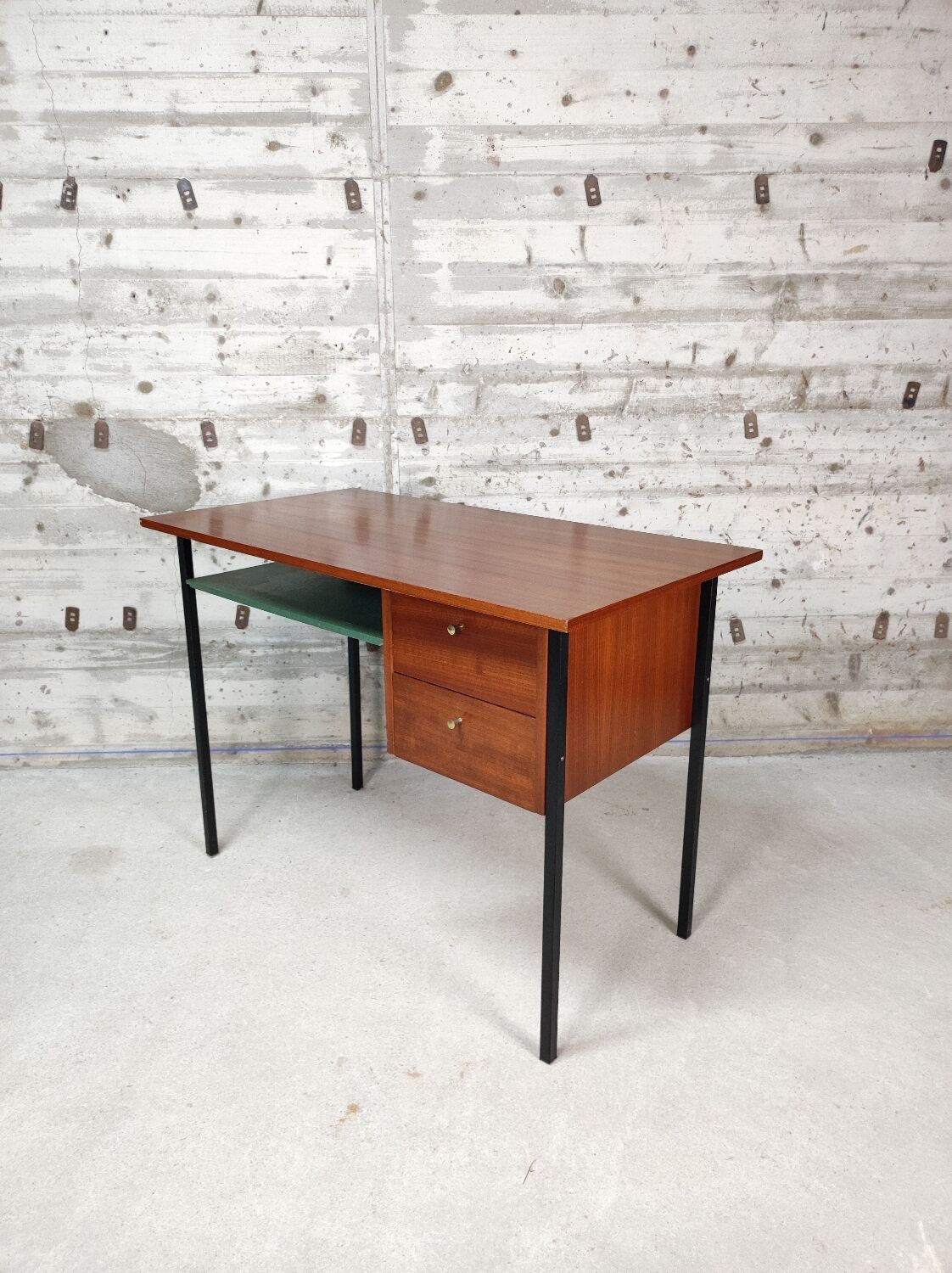 Wood and metal desk