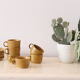 Sandstone cups and cups x6, Rigny sandstone, vintage, 1980