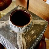 Large vintage square ceramic vase germany 1950