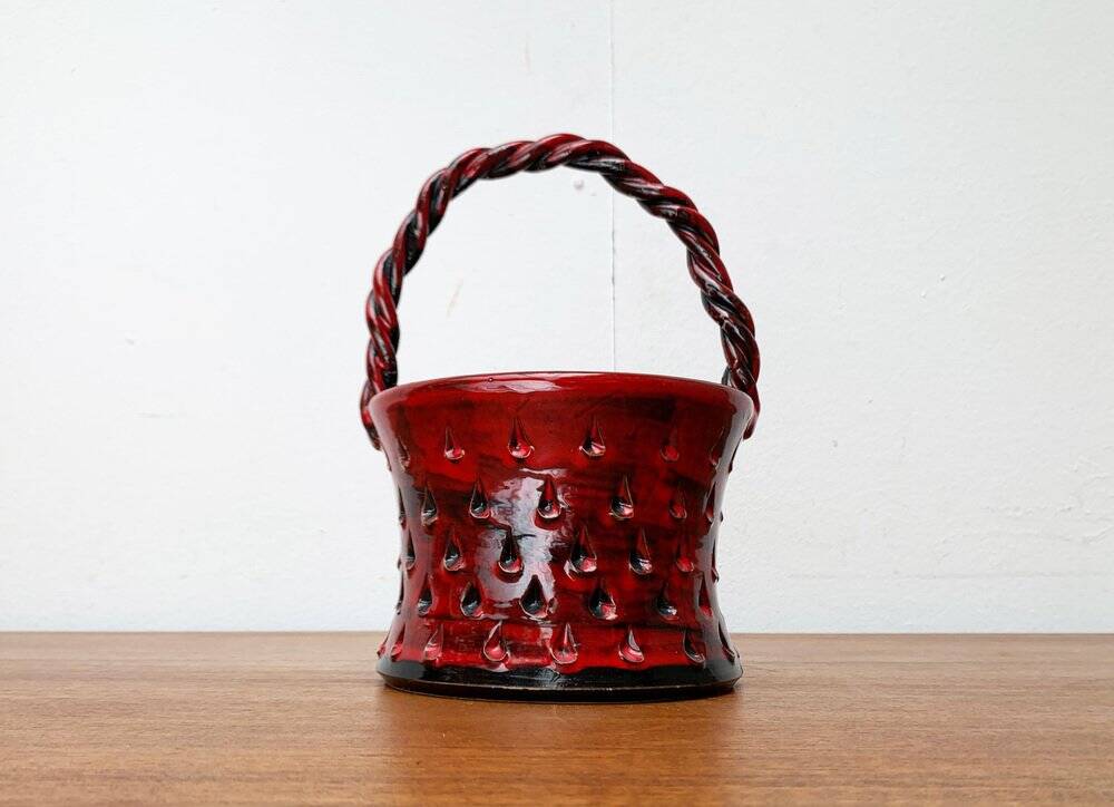 Italian ceramic vase Strawberries by Fratelli Fantullacci for Bitossi, 1960s