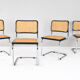 Set of Four Mid-Century Modern Italian Marcel Breuer B32 Cesca Chairs, 70s