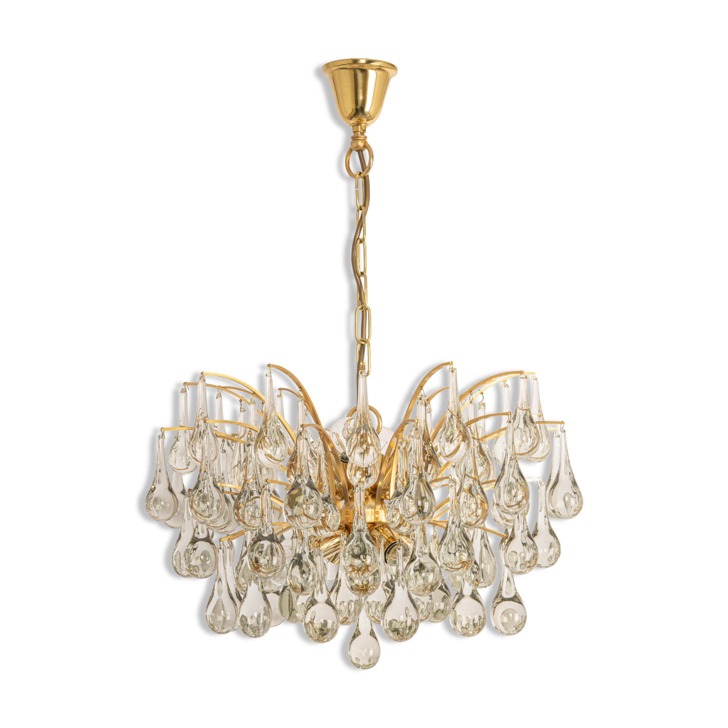 Murano glass drop-shaped chandelier, Christoph Palme, Germany, 1970s