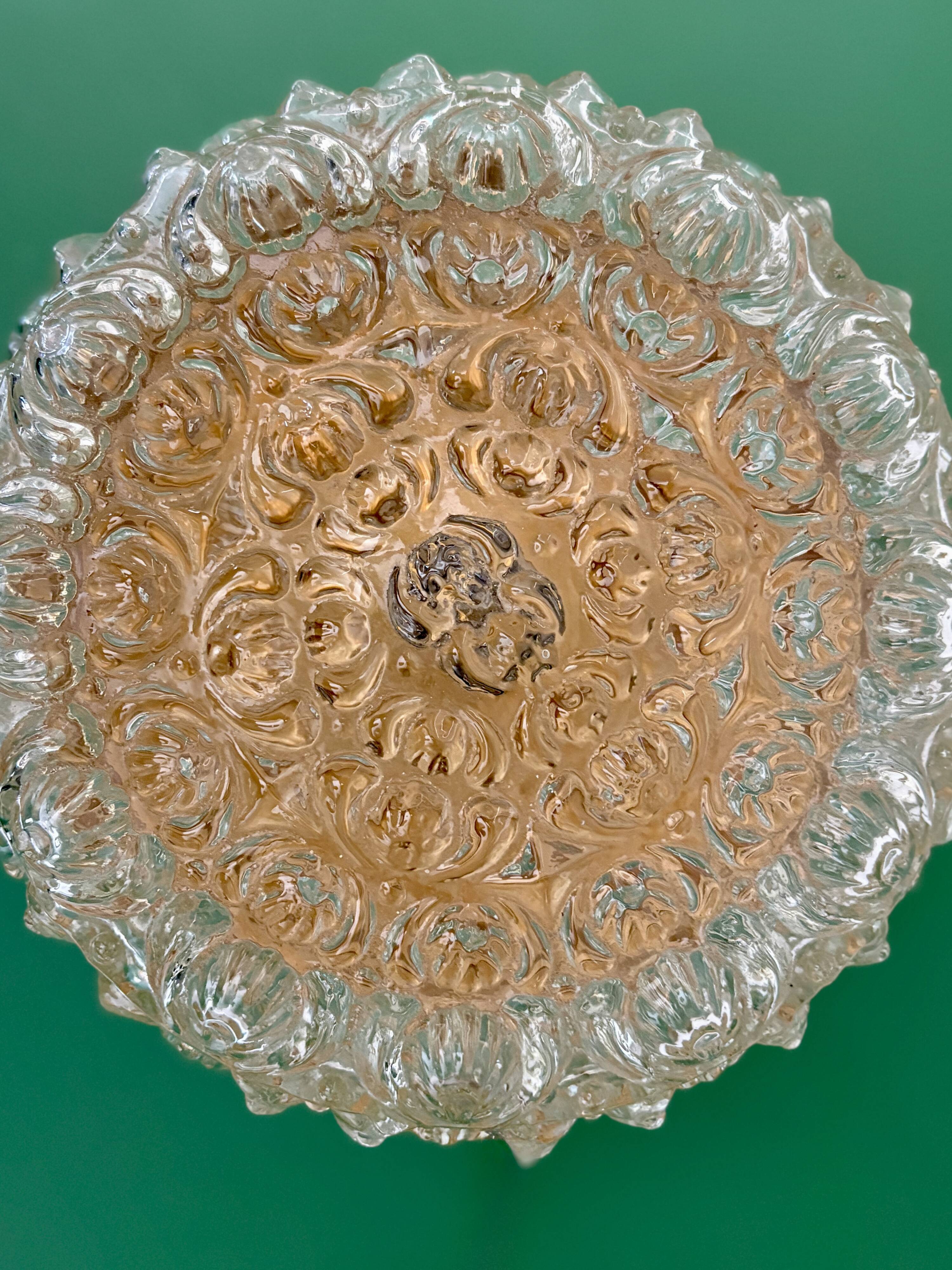 Vintage moulded glass wall or ceiling light globe