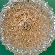 Applique ou plafonnier globe vintage en verre moulé