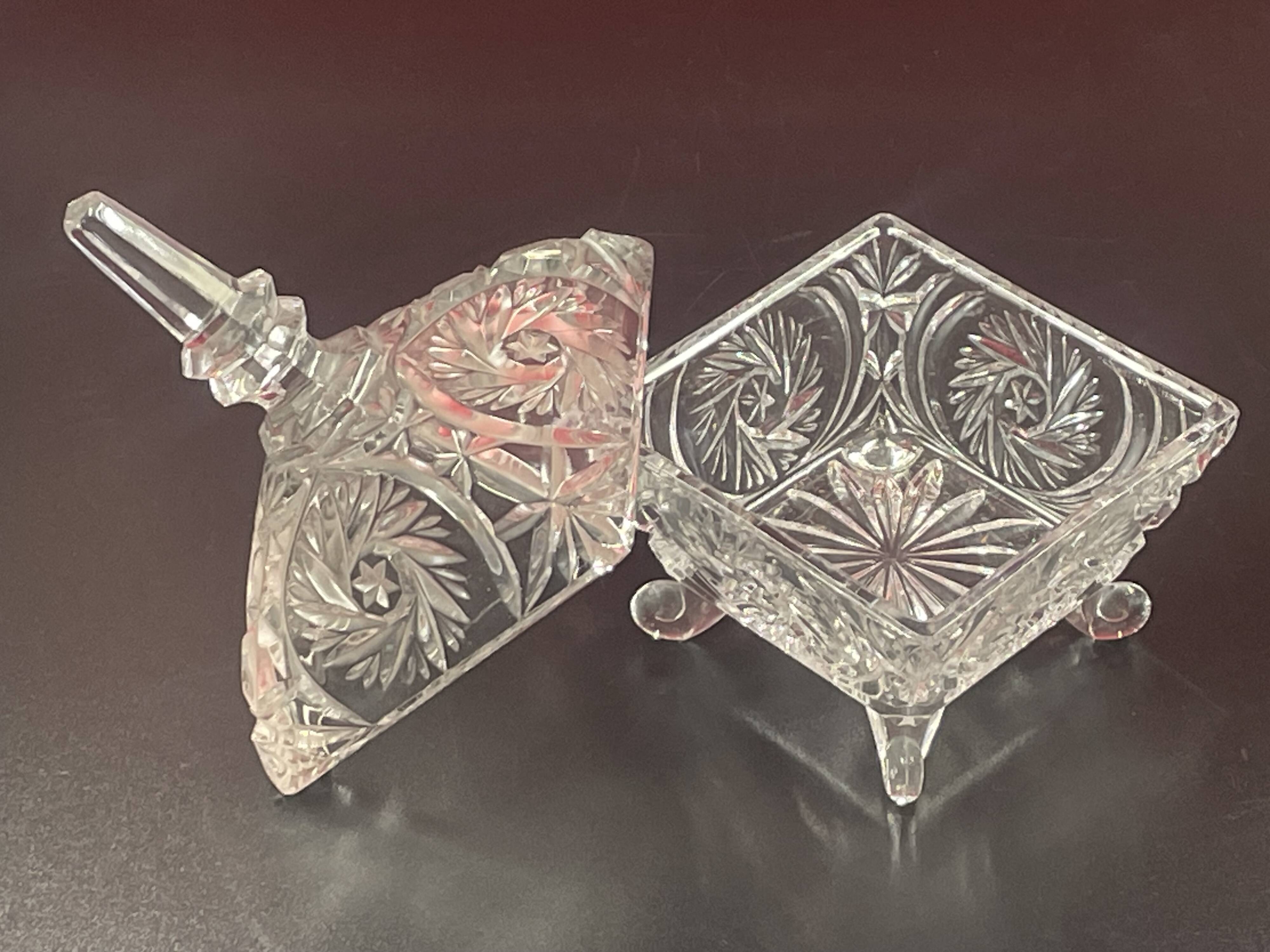 Cut glass sugar bowl 18 cm