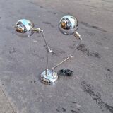 Seventies metal lamp with two spotlights