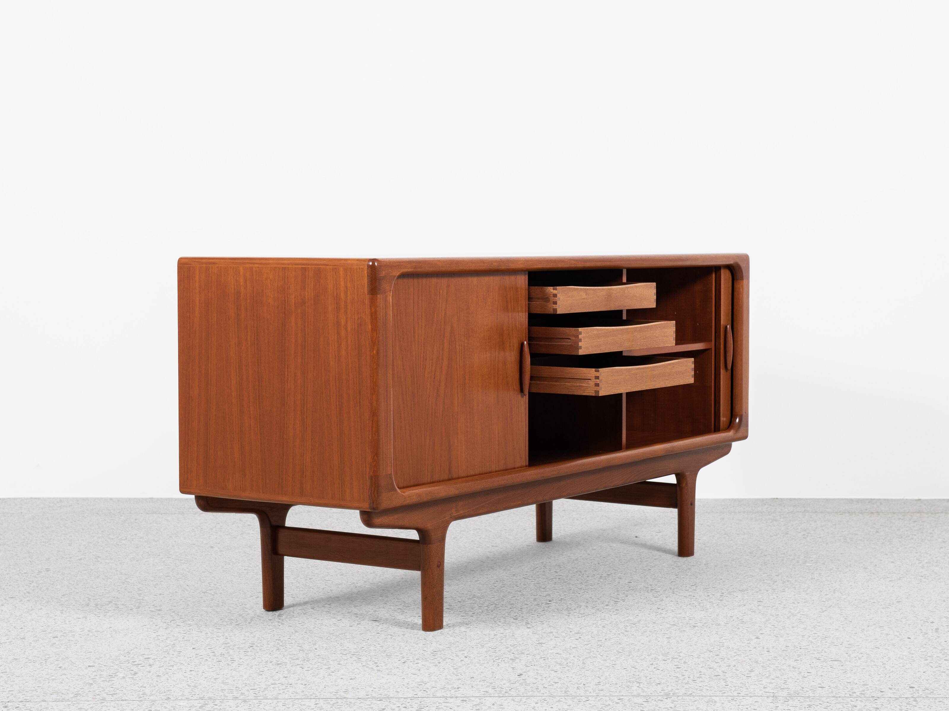 Mid-century Danish teak sideboard with tambour doors by Dyrlund 1960s - 170 cm