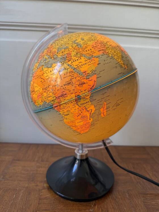 Antique illuminated globe