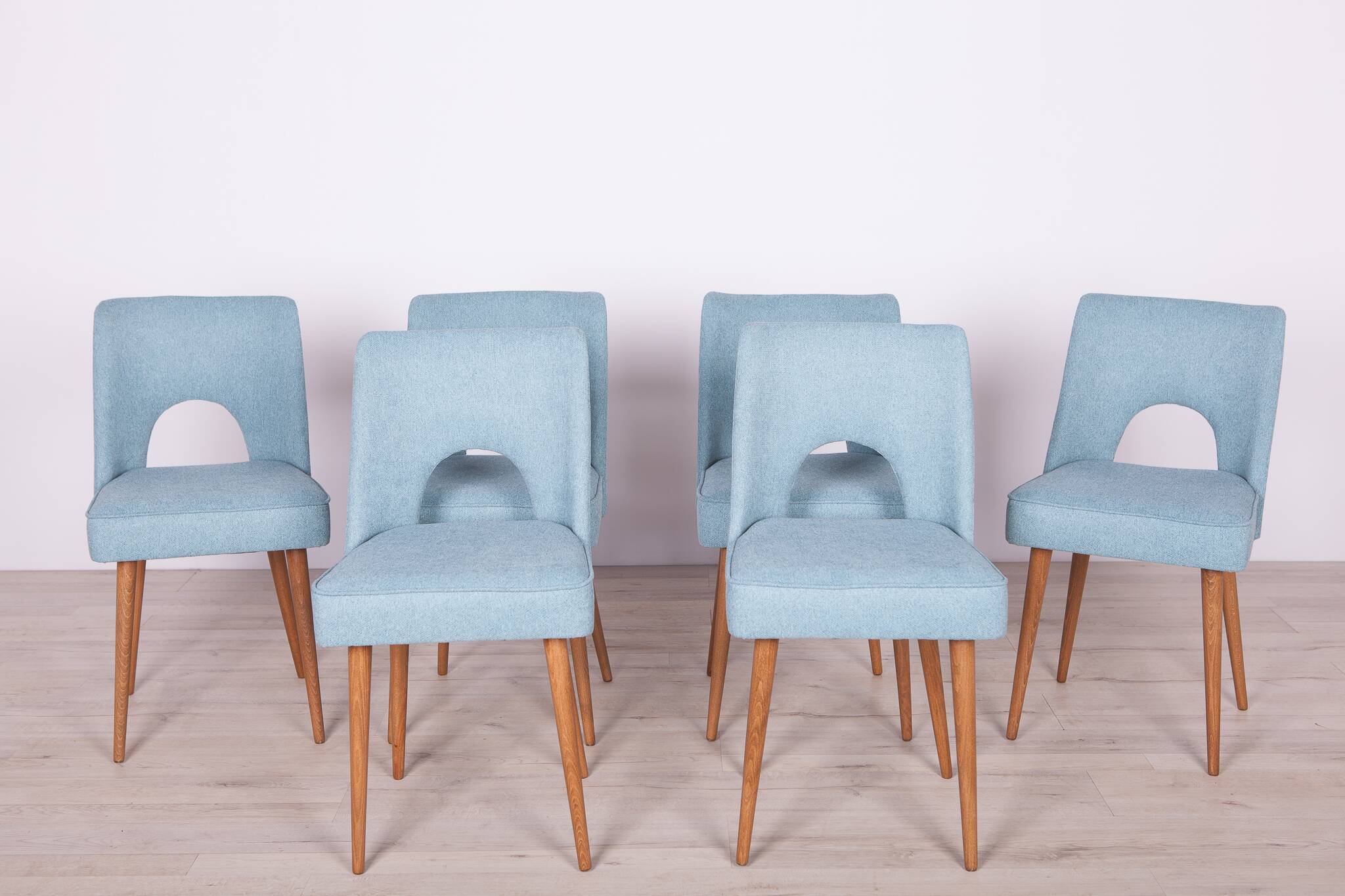 Polish Shell Chairs from Bydgoszcz Furniture Factory, 1960s, Set of 6
