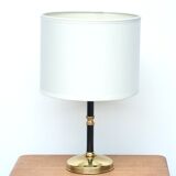 Black metal and brass lamp, 50s