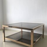 Gold-plated rectangular coffee table 23 carats, 1960 s