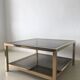 Gold-plated rectangular coffee table 23 carats, 1960 s