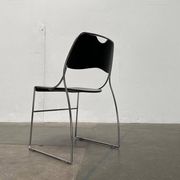 Set of minimalist postmodern stackable chairs, 1980s.