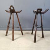 Mid century brutalist bar stools - set of 6, 1960s