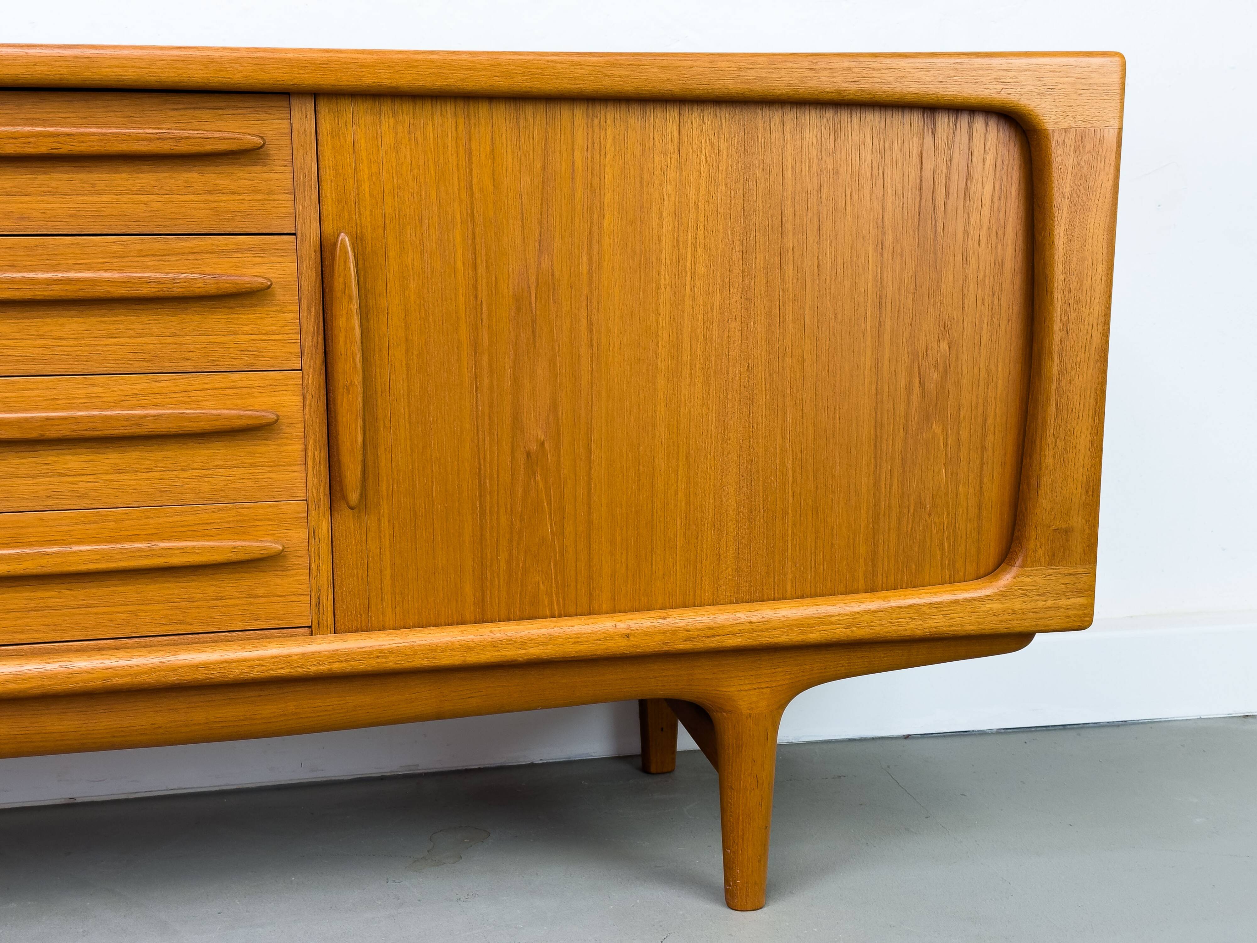 Danish Teak Sideboard with Tambour Doors from CFC Silkeborg, 1970s