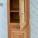 Small renovated cupboard: bonnetière / tall boy in raw solid wood.