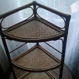 Rattan corner shelf
