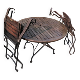 Set table and armchairs