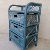 Vintage rattan drawer cabinet
