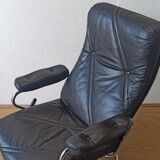 Scandinavian design leather armchairs 70s