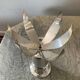 Vintage Lotus candle holder in silver metal