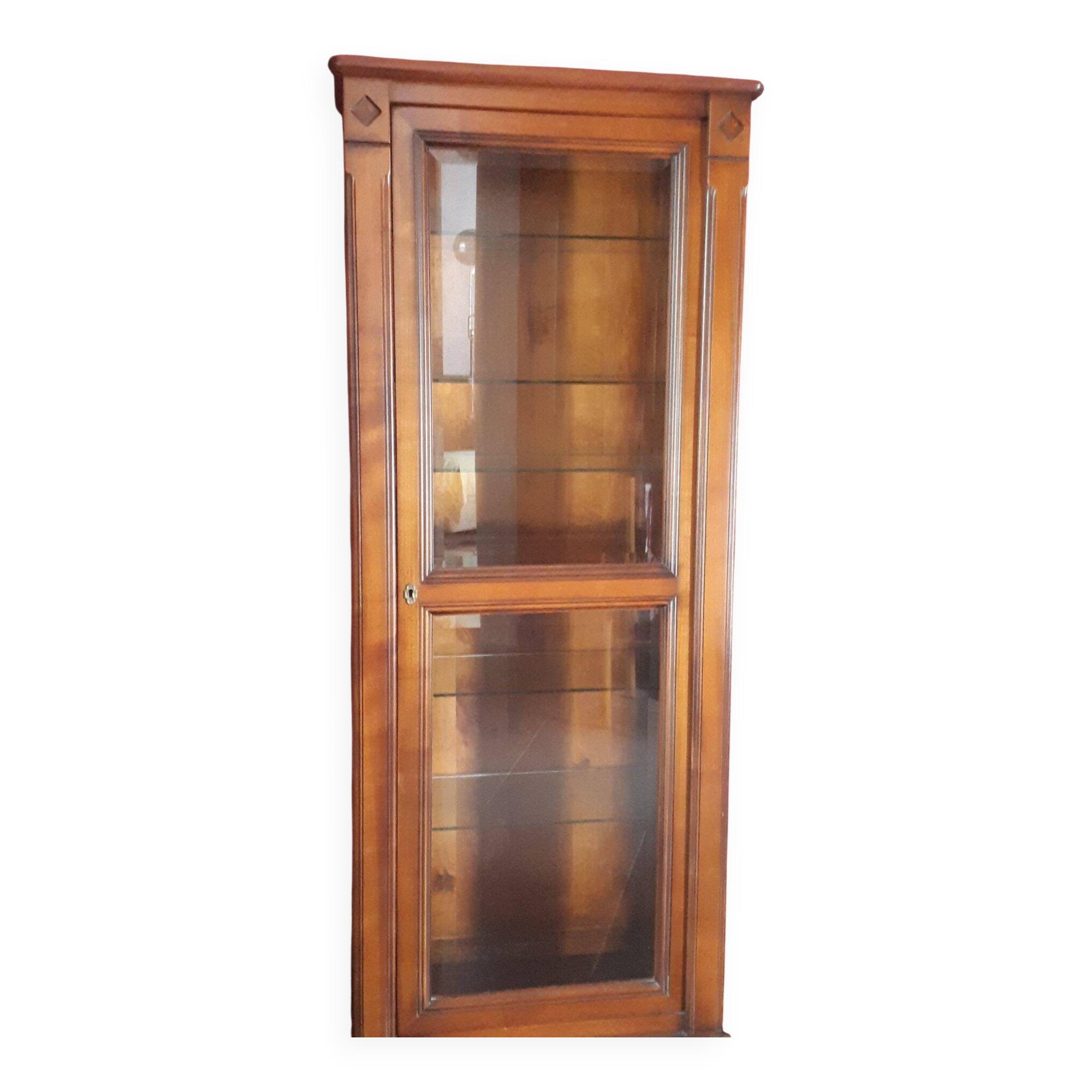 Cherry wood display cabinet with 6 adjustable glass shelves – Drimmer brand
