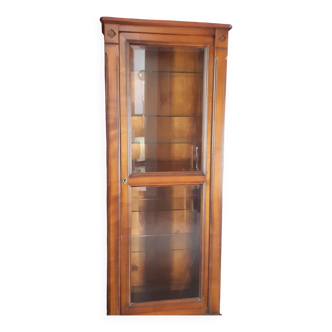 Vitrine en merisier avec 6 étagères en verre réglables – Marque Drimmer