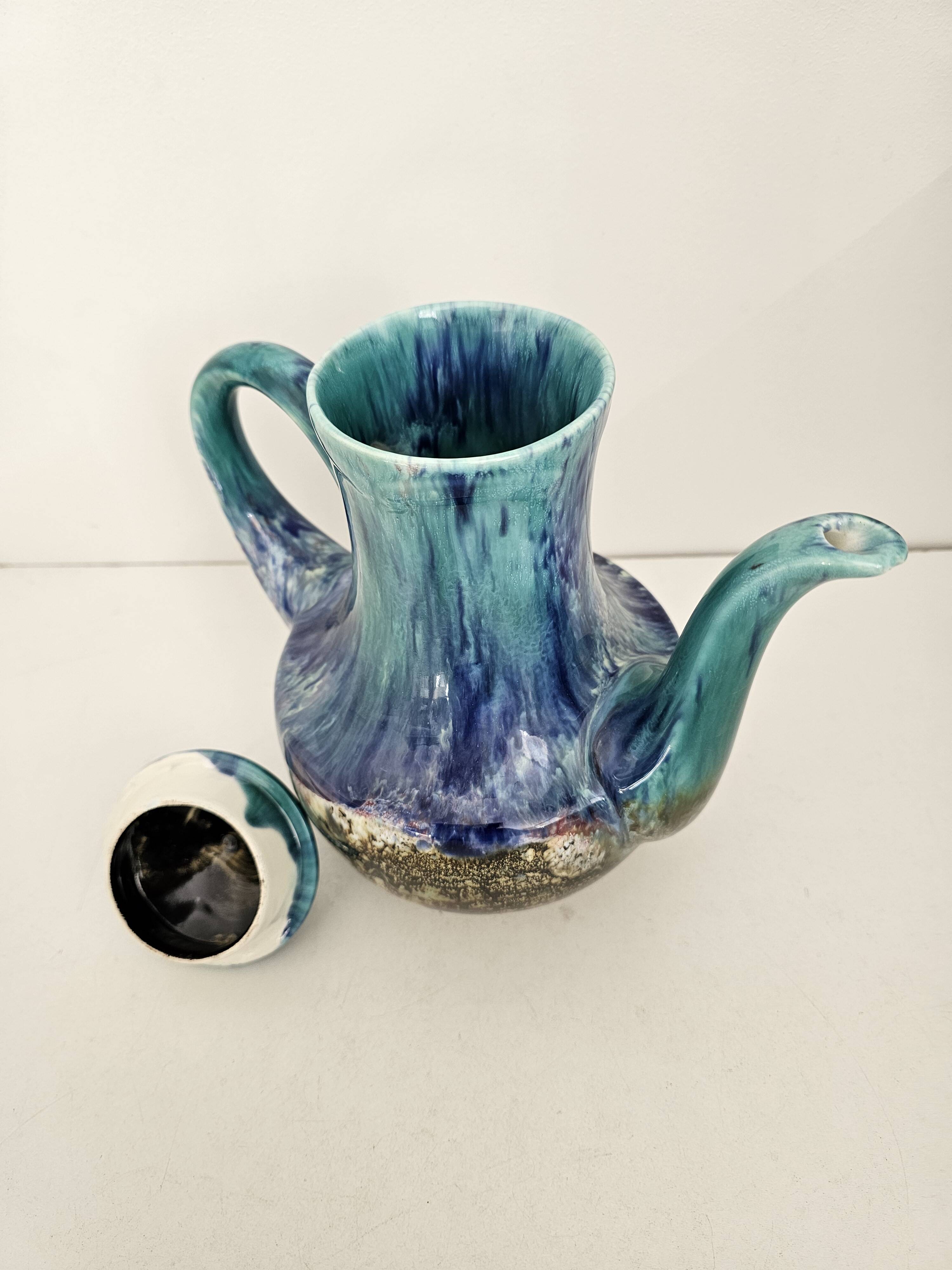 Coffee set (coffee maker + 12 cups) signed Morvan - Gaston Gaubier 70's