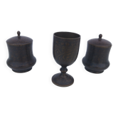 Bronze damasked covered pots Kadjar Afghanistan Persian Islamic art